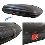 Auto Dachbox 400 L - VDP-BA400 - Gepäckbox für Auto - Auto Dachbox Carbonlook - Gepäck Dachkoffer mit Zentralverriegelung - Dachgepäckträger Auto - Aerodynamischer Dachkoffer, inkl. Schlüsselanhänger